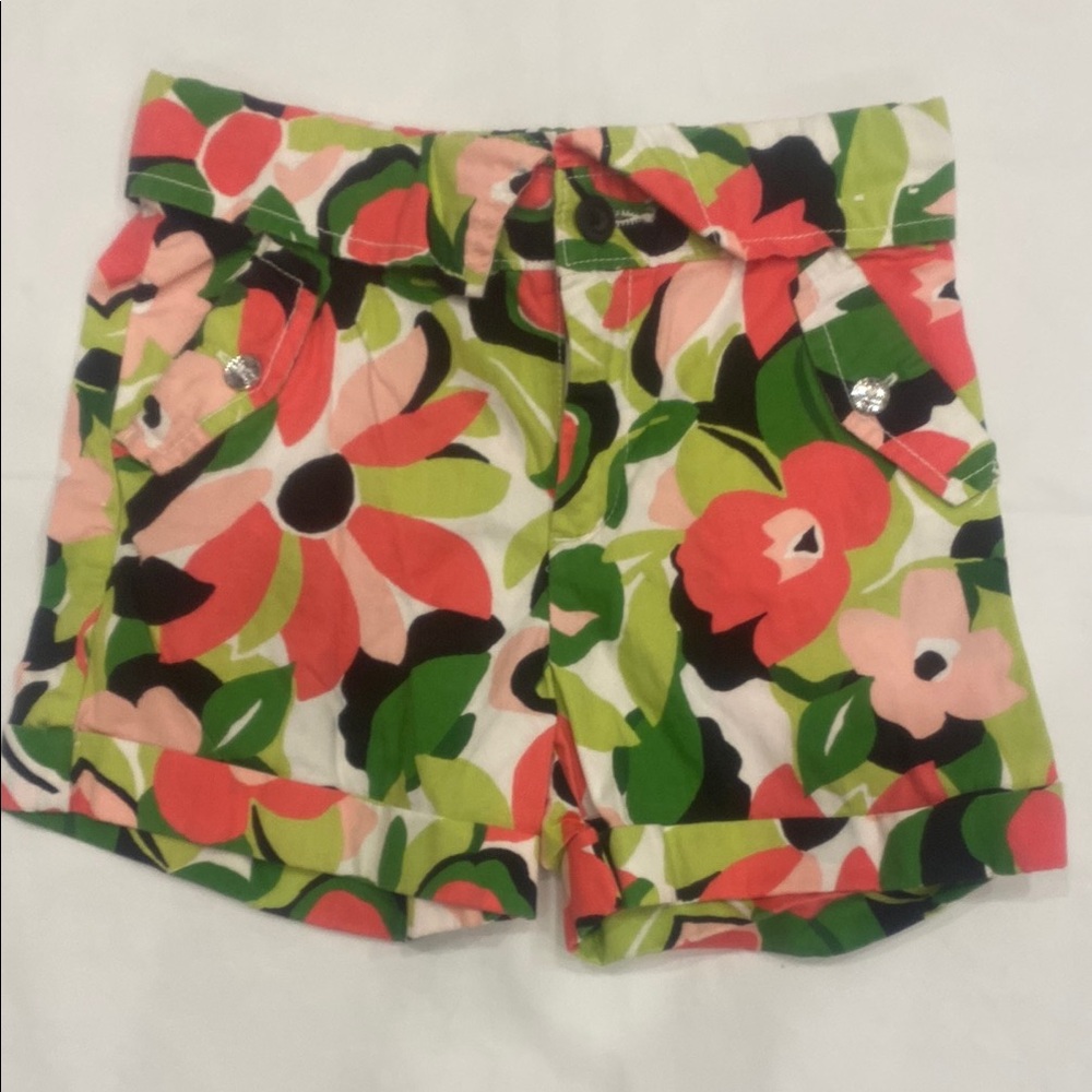 Gymboree Coral and Green Floral Shorts